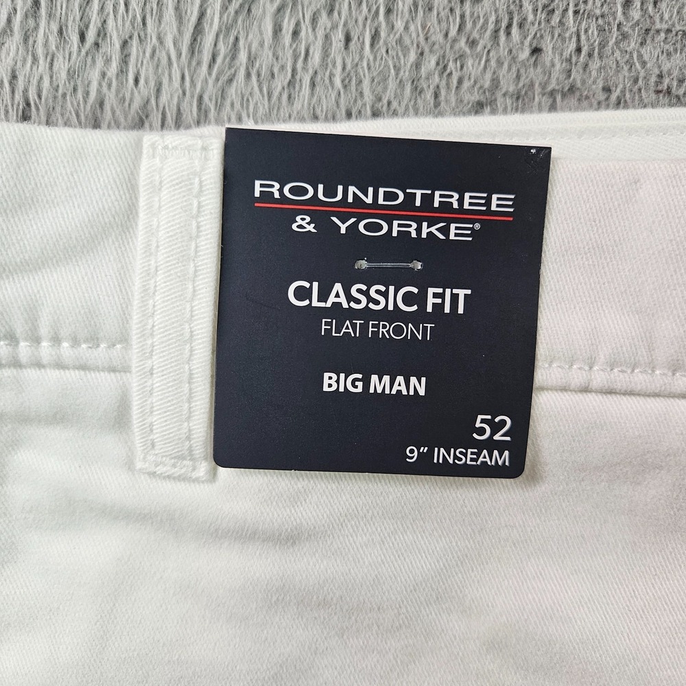 NEW Roundtree & Yorke The Cloud Shorts Men 52 x 9" Stretch Classic Flat White